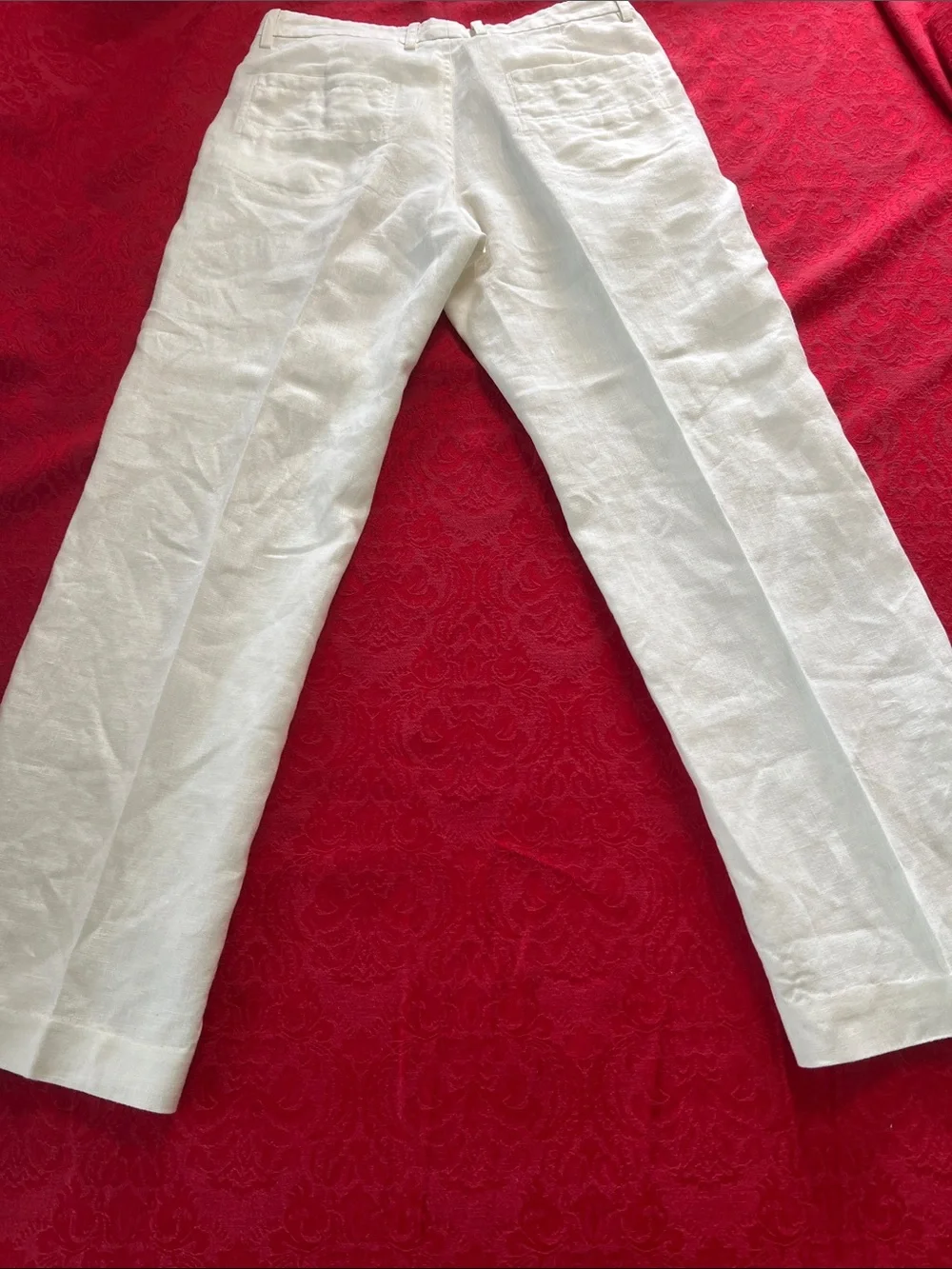 Island Importer Men’s 30 White Beige 100% Linen Pants Straight Leg